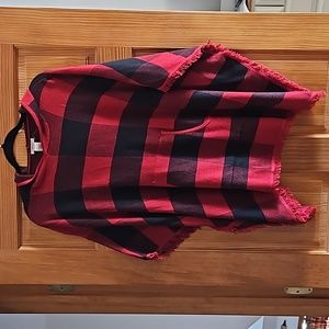 Red Buffalo Plaid Poncho/Shawl